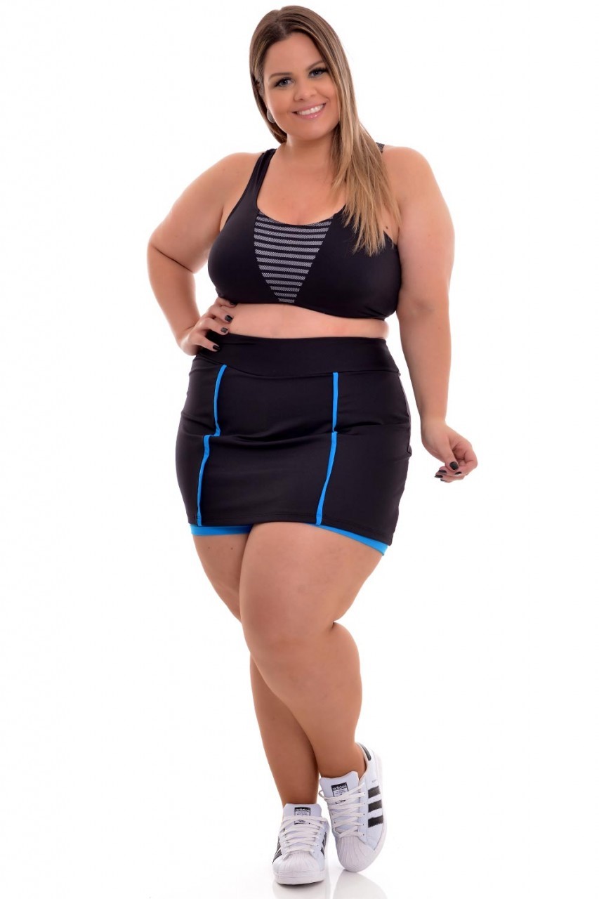 Short Saia Plus Size Blue