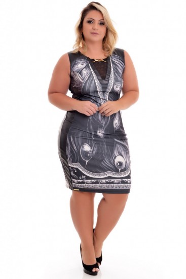Vestido Plus Size Dama Power Vestido Plus Size Dama Power