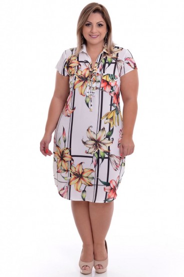 Vestido PLus Size Yellow Flower Vestido PLus Size Yellow Flower